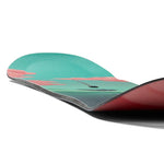 Burton Women's Yeasayer Flying V Snowboard 2025 - A snowboard with a teal top and pink accents, featuring a flying v shape.