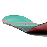 Burton Women's Yeasayer Flying V Snowboard 2025 - A snowboard with a teal top and pink accents, featuring a flying v shape.