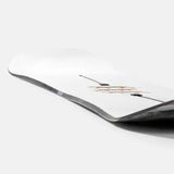 Burton Process Board Flying V Snowboard 2025 - White snowboard with a black and orange logo on top.