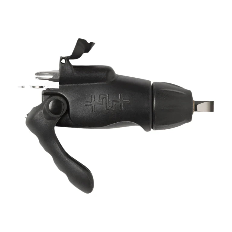 Burton Bullet Snowboard Tool 2025 - A black snowboard tool with a silver tip and a small, round metal piece on top.