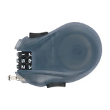 Burton Snowboard Cable Lock 2025 - A black plastic lock with a silver cable and keyhole on top, featuring white lettering that reads "BURTON" along its side.