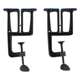 Burton Tuning Vises 2025 - Black metal tuning vise with blue accents and a flat, rectangular base.