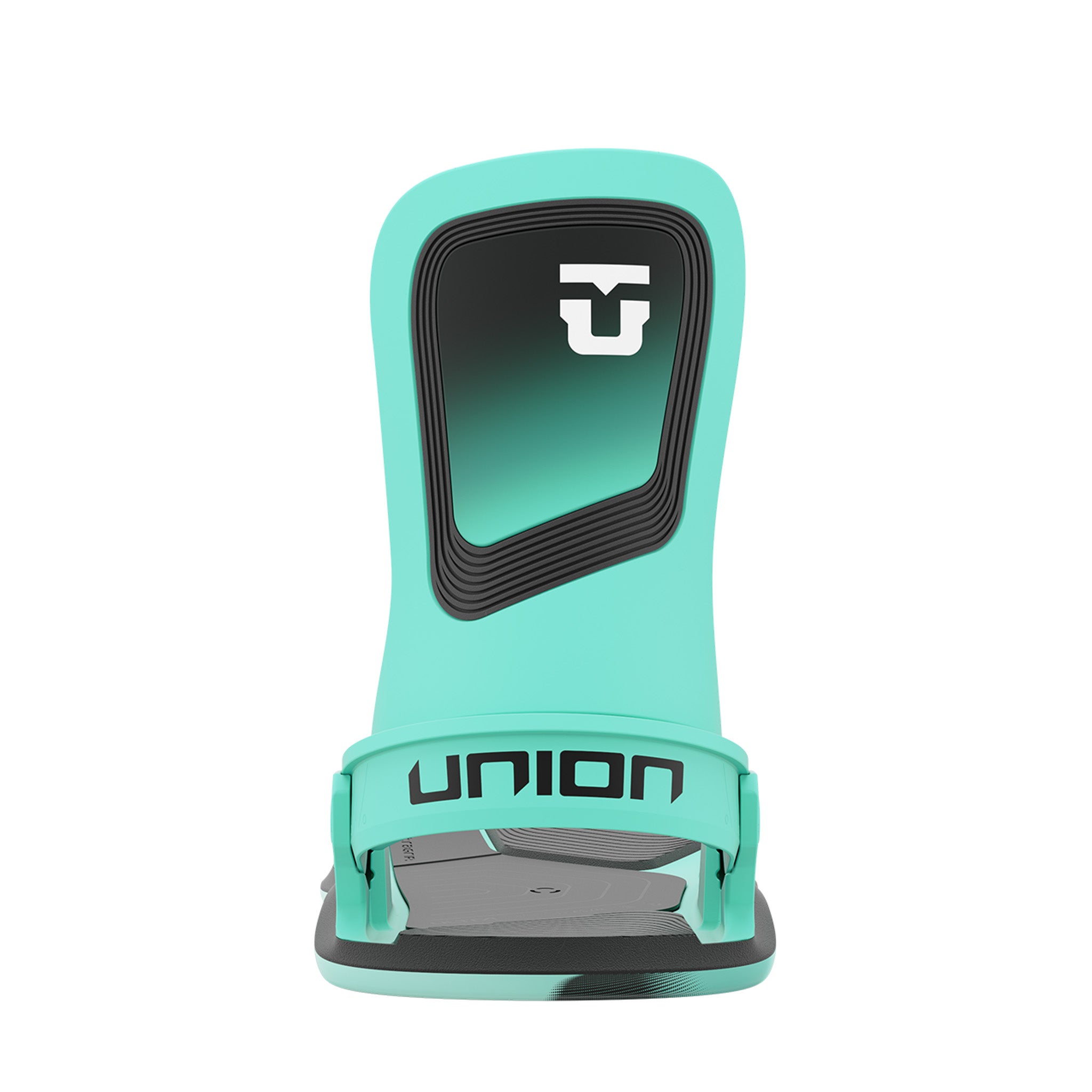 Union Women's Ultra Snowboard Binding - A mint green snowboard binding with a black logo on top and gray baseplate.