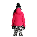 Obermeyer Women's Glade Insulated Jacket 2025 - A bright pink jacket with a hood, featuring black zippers and a white logo on the left chest.