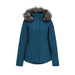 Obermeyer Women's Tuscany Elite Insulated Jacket 2025 with fur hood- Tourmaline, Deep Teal Blue - Front