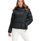 Obermeyer Women's Calypso Down Jacket 2025 - A black down jacket with a high collar and zippered pockets.