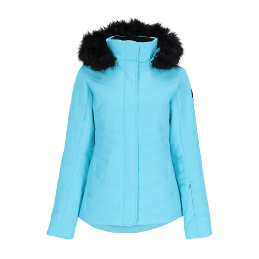 Obermeyer Women's Tuscany II Insulated Jacket With fur hood 2025 - Fly Away, Bright Sky Blue - Front