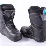 Salomon Faction LTD BOA Snowboard Boots 2020 - Black snowboard boots with a blue logo on the tongue and white stitching.