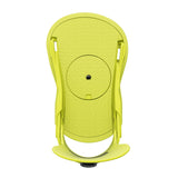 Union Strata Snowboard Bindings 2025 - A lime green snowboard binding with a textured top surface and black circular logo in the center.