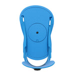Union Strata Snowboard Bindings 2025 - A pair of blue snowboard bindings with a textured pattern on the baseplate and straps, viewed from above.