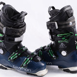 Salomon QST Access 80 Ski Boots 2023 - Black ski boots with green accents and silver buckles.