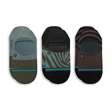 Stance Women's Nocturnal No Show Sock 2024 - A pair of no-show socks in a dark gray color with a subtle, repeating pattern of small white stars and stripes.