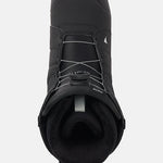Burton Moto Boa Snowboard Boots 2025 - Black snowboard boots with white stitching and a black BOA dial on top.