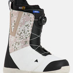 Burton Moto Boa Snowboard Boots 2025 - Black snowboard boots with a camouflage pattern on the side and white laces.
