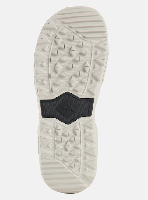 Burton Moto Boa Snowboard Boots 2025 - White snowboard boots with a textured rubber outsole and black laces.