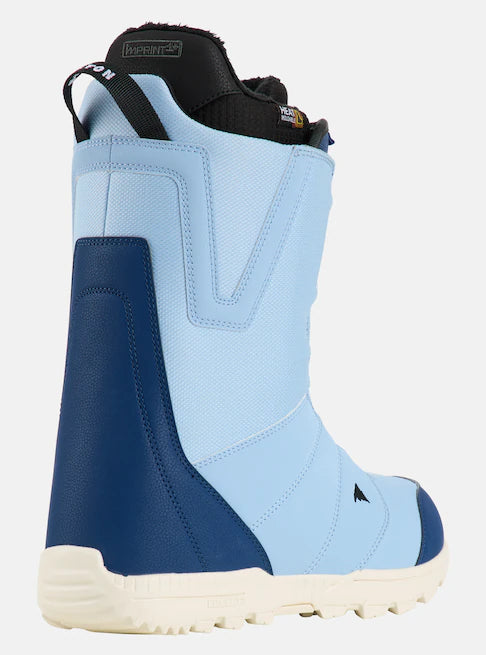 Burton Moto Boa Snowboard Boots 2025 - A pair of snowboard boots with a black strap and white soles.