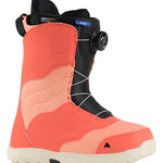 Burton Women's Mint Boa Snowboard Boots 2025 - A pair of snowboard boots with a predominantly mint green color scheme and black accents, featuring a prominent "BOA" logo on the side.