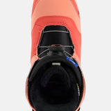 Burton Women's Mint Boa Snowboard Boots 2025 - A pair of snowboard boots with a mint-colored upper and black accents, featuring a prominent "BOA" dial on top.