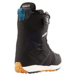 Burton Women's Felix Boa Snowboard Boots 2025 - Black snowboard boots with a blue strap and white soles.