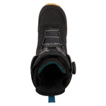 Burton Women's Felix Boa Snowboard Boots 2025 - Black snowboard boots with white laces and a black strap on top.