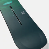 Burton Women's Yeasayer Snowboard 2025 - A green and blue snowboard with a circular design on top.