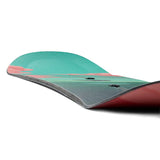Burton Women's Yeasayer Snowboard 2025 - A snowboard with a teal top sheet and pink accents on the tail.