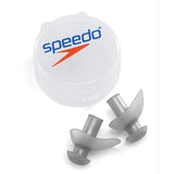 Speedo Ergo Ear Plugs - A pair of small, gray earplugs with a smooth, rounded shape and a short cylindrical stem at the top.