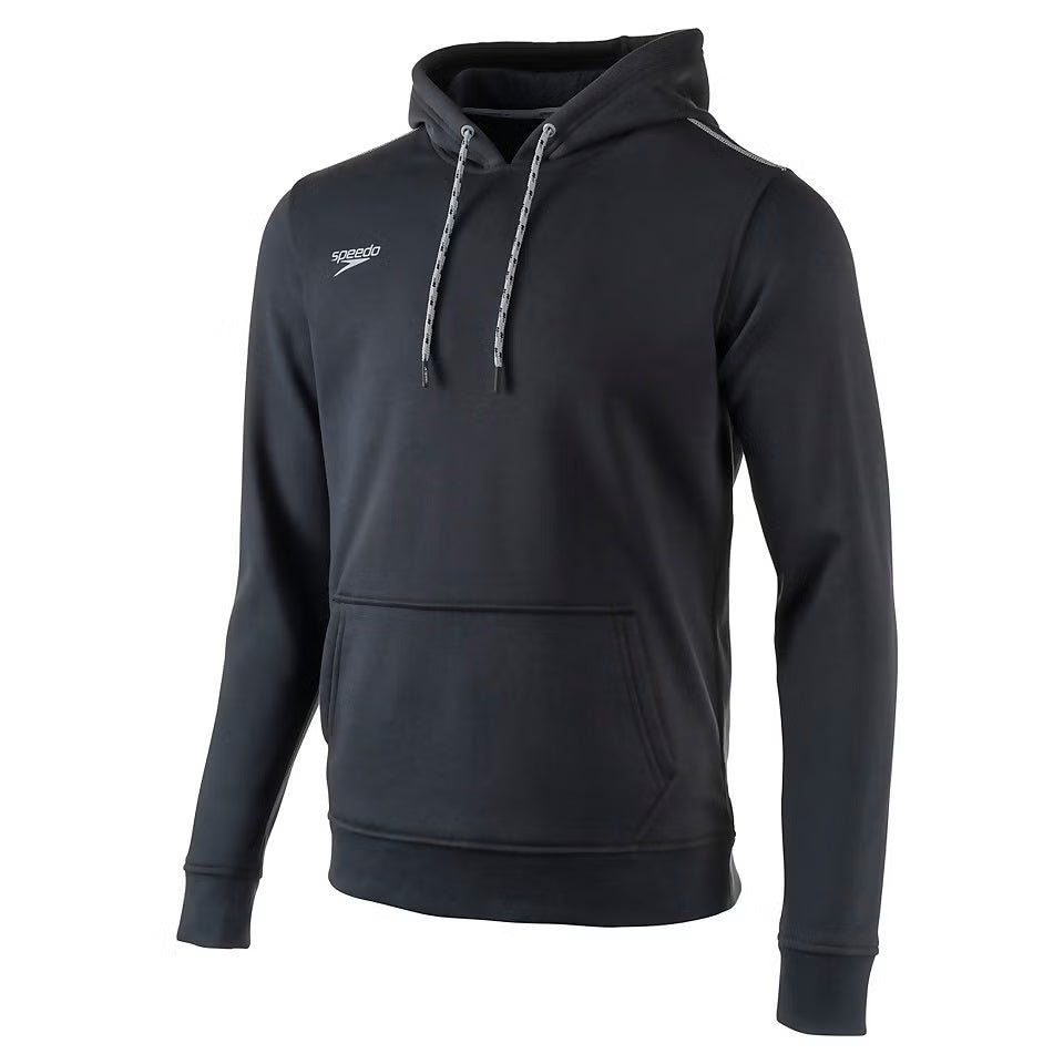 Speedo Long Sleeve Hooded Sweatshirt - A dark gray hoodie with a hood, long sleeves and a kangaroo pocket.