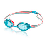Speedo Jr. Vanquisher 2.0 Mirrored Swim Goggle - A pair of mirrored swim goggles with a sleek, modern design and a strap that wraps around the head.