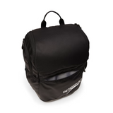 Speedo Teamster 2.0 Swim Backpack - Black backpack with zippered pockets and a handle on top.