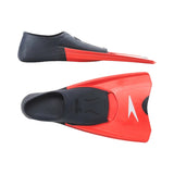 Speedo Switchblade Fin - A pair of black and red flippers with a distinctive white logo on the heel of one fin.