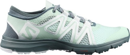 Salomon Women's Crossamphibian Swift 2 Shoes - A pair of women's shoes with a white and grey color scheme, featuring a mesh upper material.