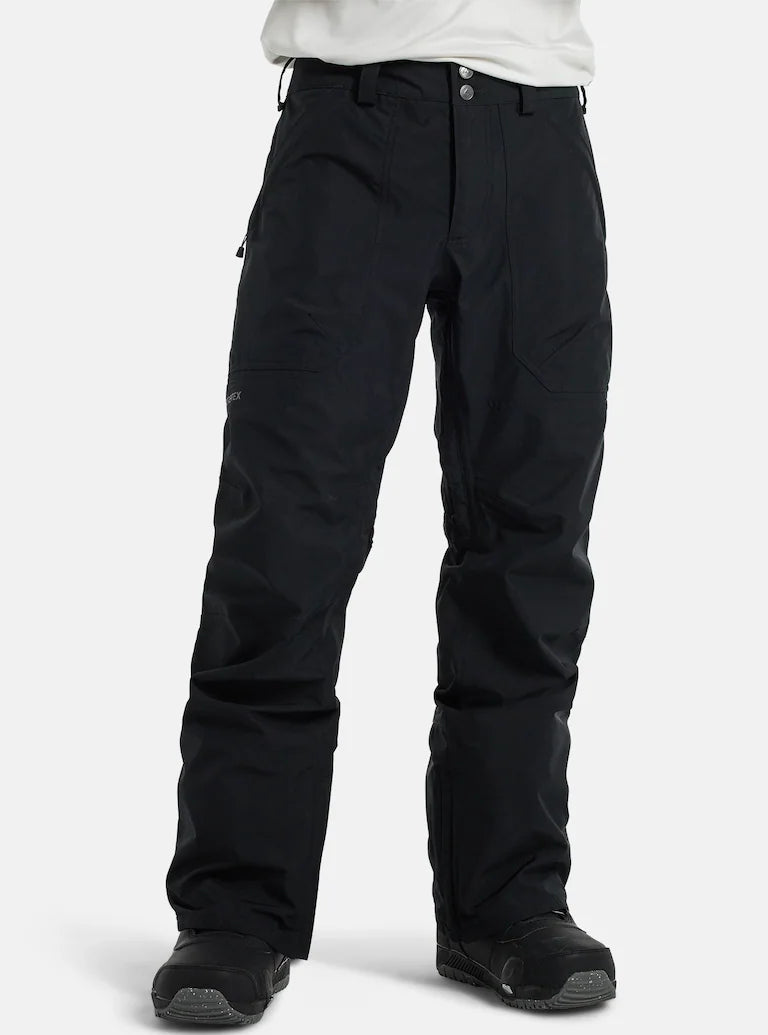 Burton Ballast GORE-TEX 2L Pants 2025 - Black pants with a subtle white logo on the left thigh and silver hardware.
