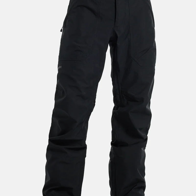 Burton Ballast GORE-TEX 2L Pants 2025 - Black pants with a subtle white logo on the left thigh and silver hardware.