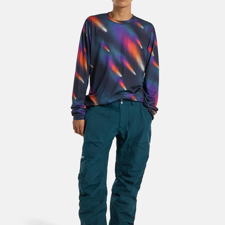 Burton Ballast GORE-TEX 2L Pants 2025 - Dark-colored snow pants with diagonal white stripes and a zippered pocket on the thigh.