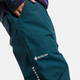 Burton Ballast GORE-TEX 2L Pants 2025 - Dark-colored pants with a subtle pattern and multiple pockets, featuring white logos on the left thigh and right leg.