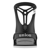 Union Women's Rosa Snowboard Bindings - A black snowboard binding with a white logo on the top right corner.