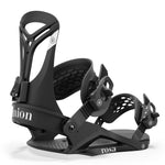Union Women's Rosa Snowboard Bindings - Black bindings with white accents and a textured footbed.