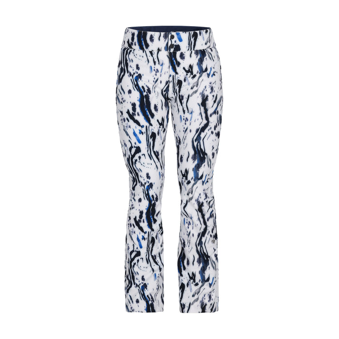 Obermeyer Women's Bond Printed Pant 2025 - Ink Blot, Navy and Light Blue running ink on white - Front