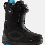 Burton Photon Boa Snowboard Boot 2025 - Black snowboard boots with blue accents and a textured rubber sole.