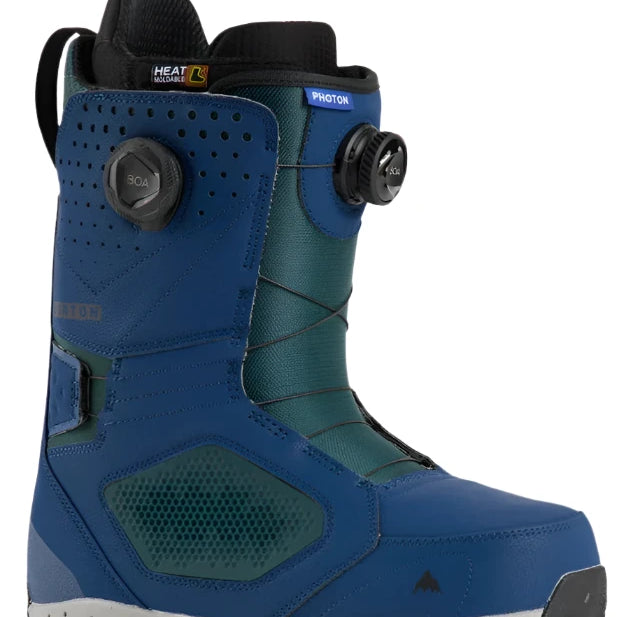 Burton Photon Boa Snowboard Boot 2025 - A blue snowboard boot with a black BOA dial on the side and a black strap at the top.
