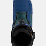 Burton Photon Boa Snowboard Boot 2025 - A blue snowboard boot with a black BOA dial on top and a black strap that wraps around the ankle.