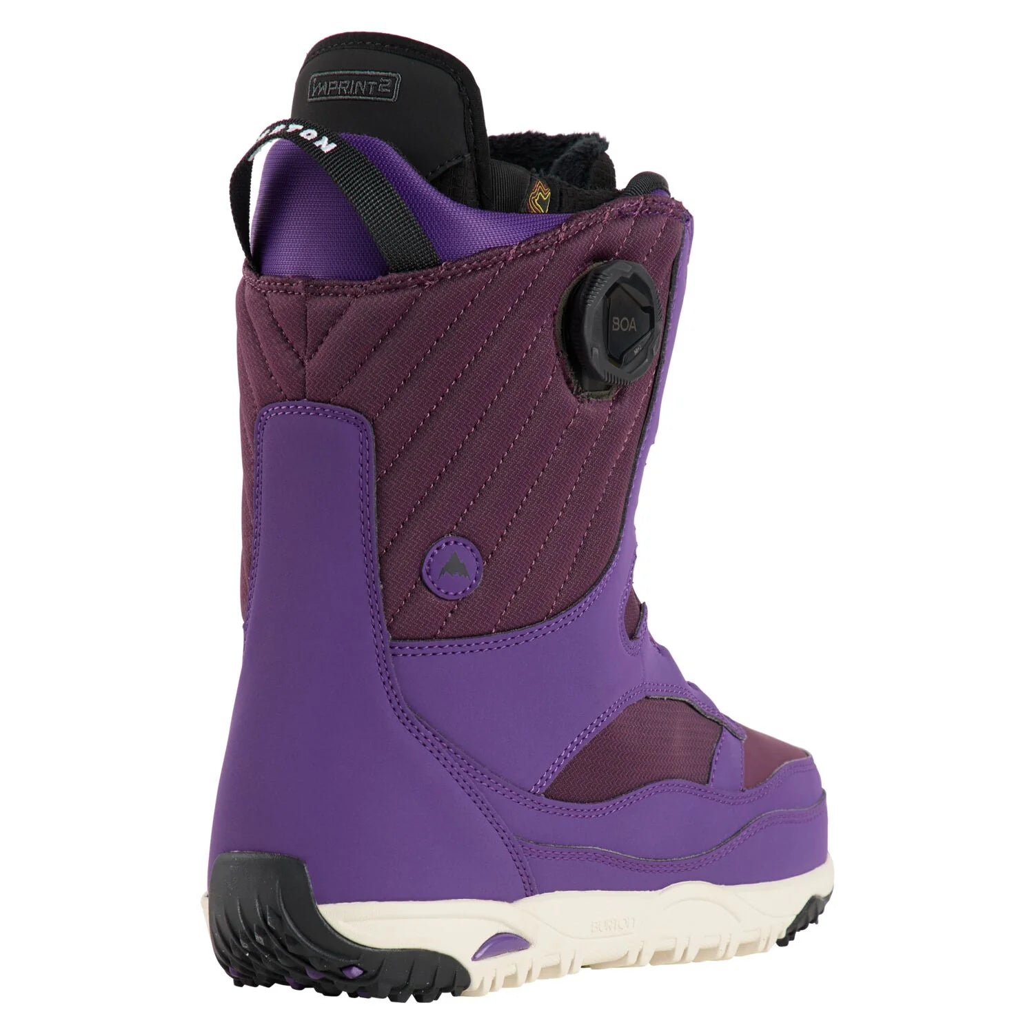 Burton Women's Limelight Boa Snowboard Boot 2025 - A purple snowboard boot with a black BOA dial on the side and a white sole.