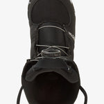 Burton Junior's Grom Boa Snowboard Boot 2025 - Black snowboard boot with white and blue accents on the tongue and heel.