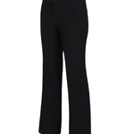 Obermeyer Women's Hillary Stretch Pant 2025 - Black pants with a slight flare at the bottom and a small button on the waistband.