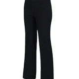 Obermeyer Women's Hillary Stretch Pant 2025 - Black pants with a slight flare at the bottom and a small button on the waistband.