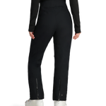 Black insulated ski pants with back welt pockets and side leg zippers