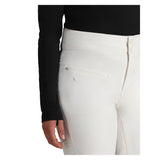 Obermeyer Women's Bliss Insulated Pant 2025 - A pair of white insulated ski pants with a zippered pocket on the side.