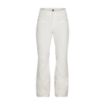 Obermeyer Women's Bliss Insulated Pant 2025 - A pair of white insulated ski pants with a button fly and zippered pockets.