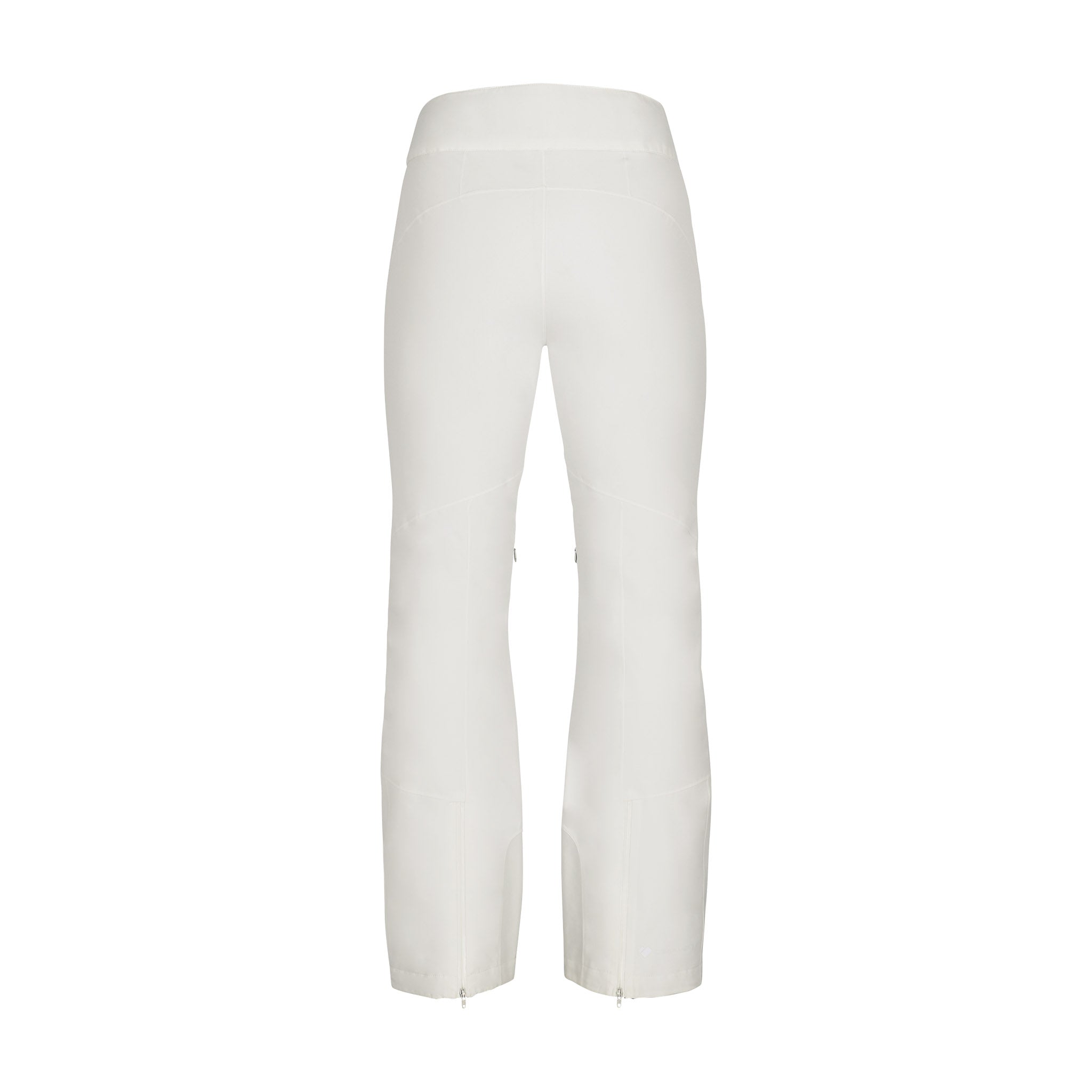 Obermeyer Women's Bliss Insulated Pant 2025 - A pair of white insulated ski pants with a subtle pattern on the upper thigh area.
